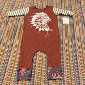 RAGS Kids One Piece in Rust and Gray